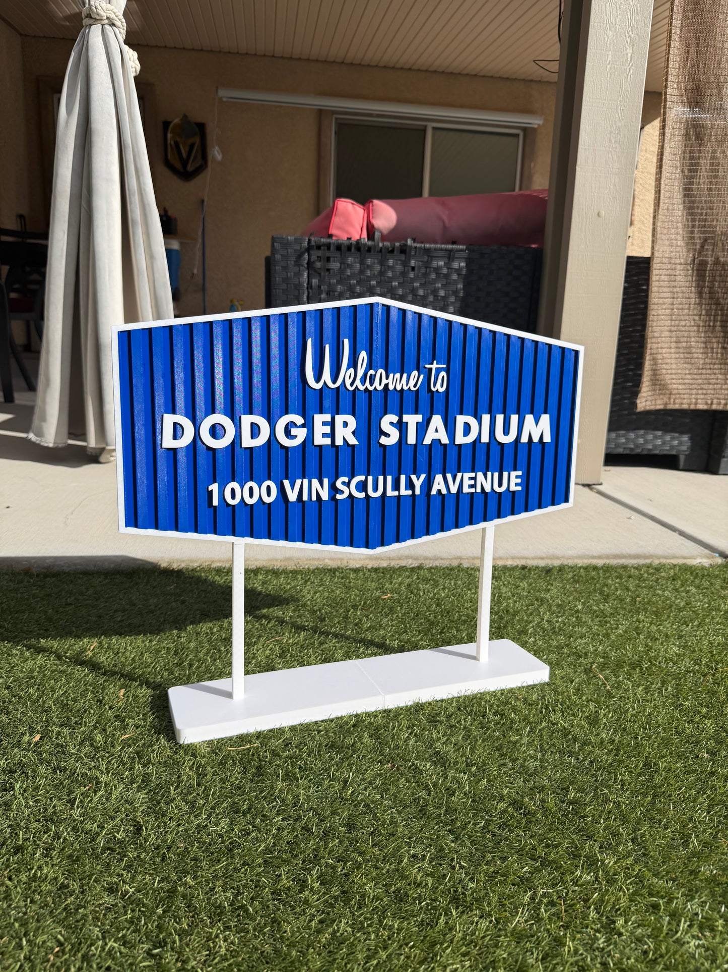 Extra large 3D printed Dodgers sign